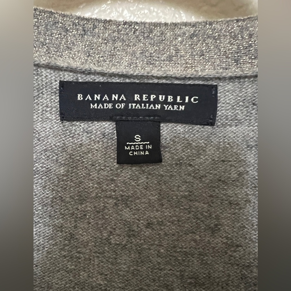 Banana Republic button up sweater with silver detail